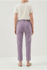 Women's Light Purple Cotton Trousers