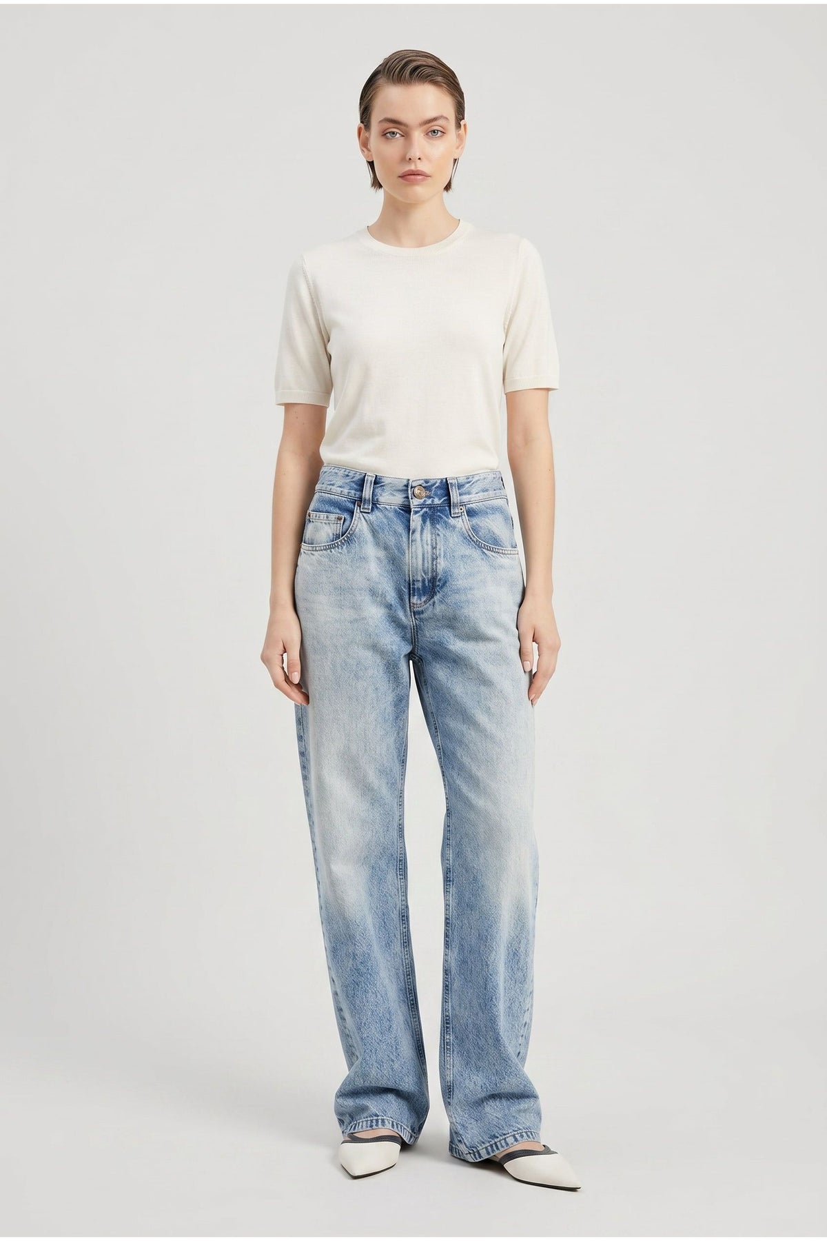 Women's Light Blue Relaxed Trousers