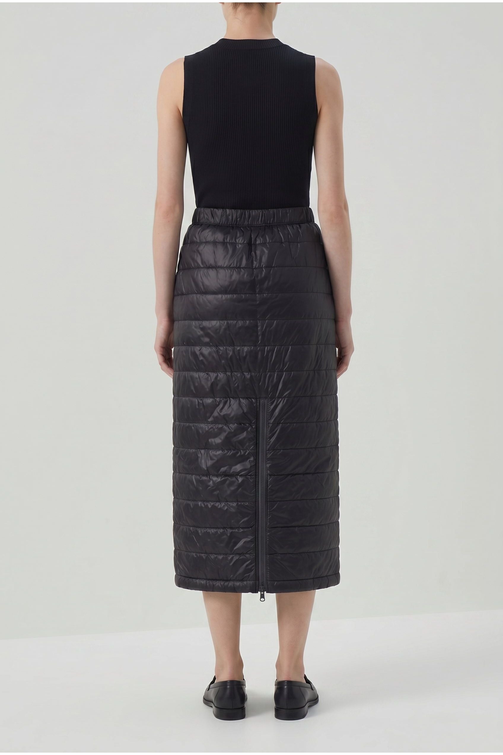 Brunello Cucinelli Women's Black Quilted Midi Skirt