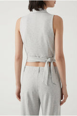 Women's Light Grey Sleeveless Shirt