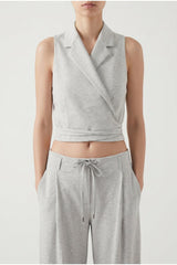 Women's Light Grey Sleeveless Shirt