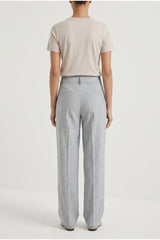 Women's Light Grey Linen Wool Trousers