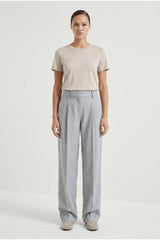 Women's Light Grey Linen Wool Trousers