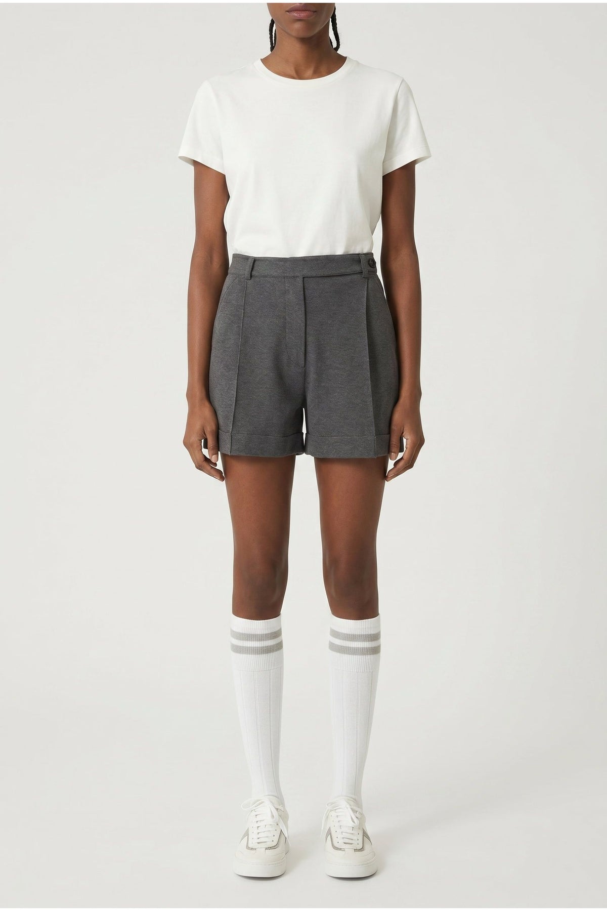Women's Dark Grey Tailored Shorts