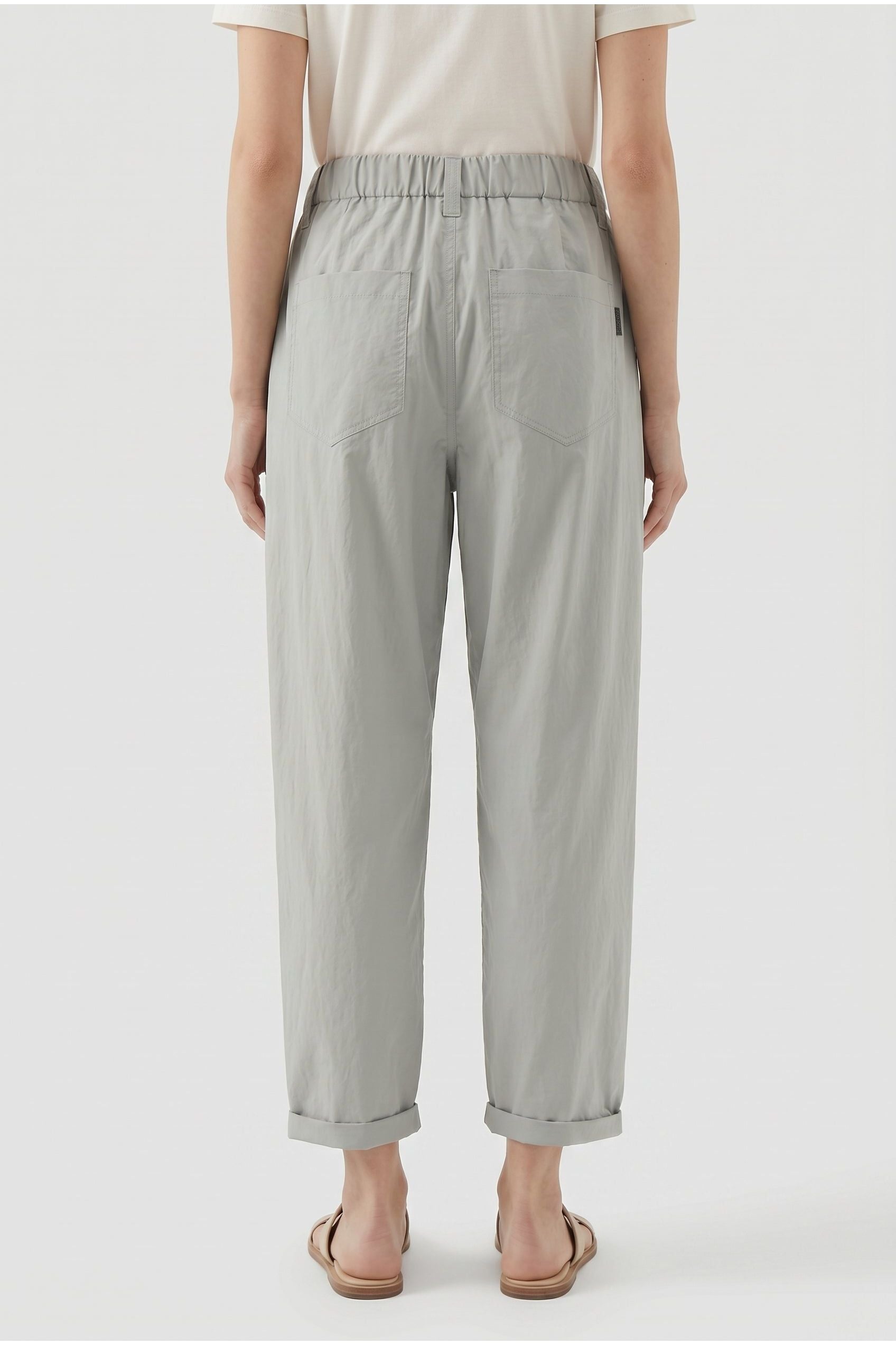 Brunello Cucinelli Women's Light Grey Relaxed Trousers