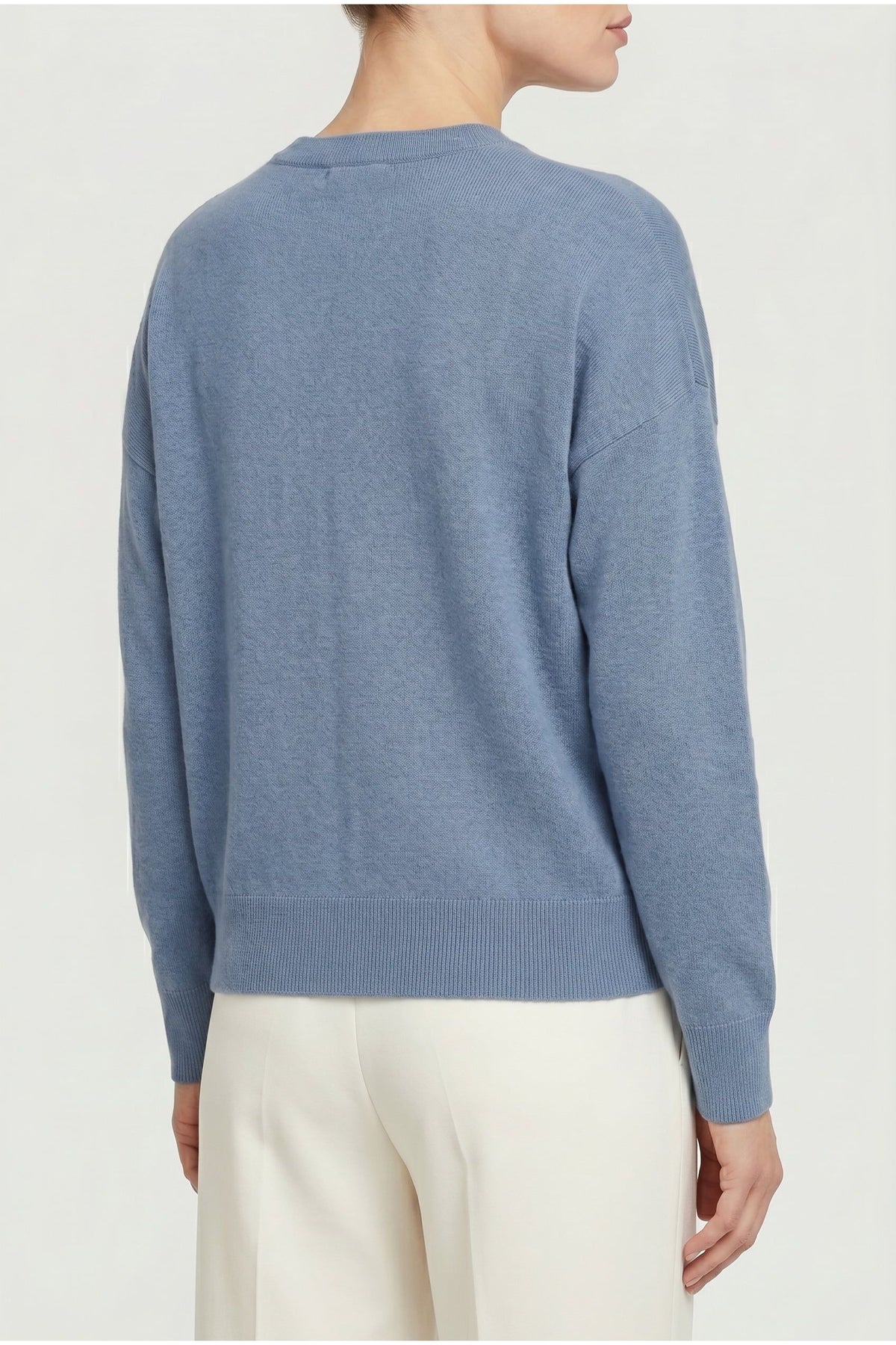 Women's Blue Wool Relaxed Sweater