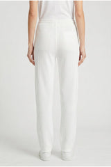 Women's White Relaxed Cotton Trousers