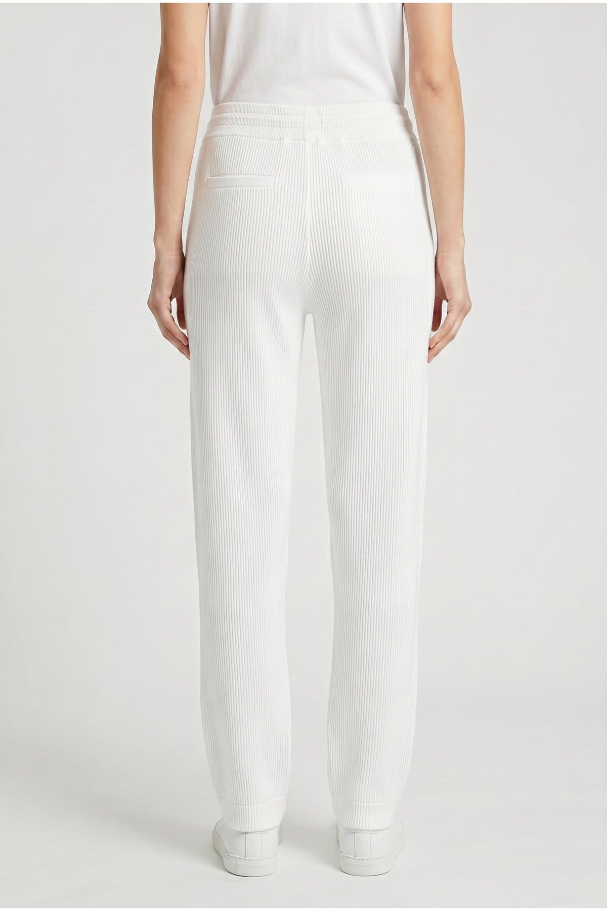 Women's White Relaxed Cotton Trousers