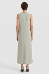 Women's Light Green Linen Blend Dress