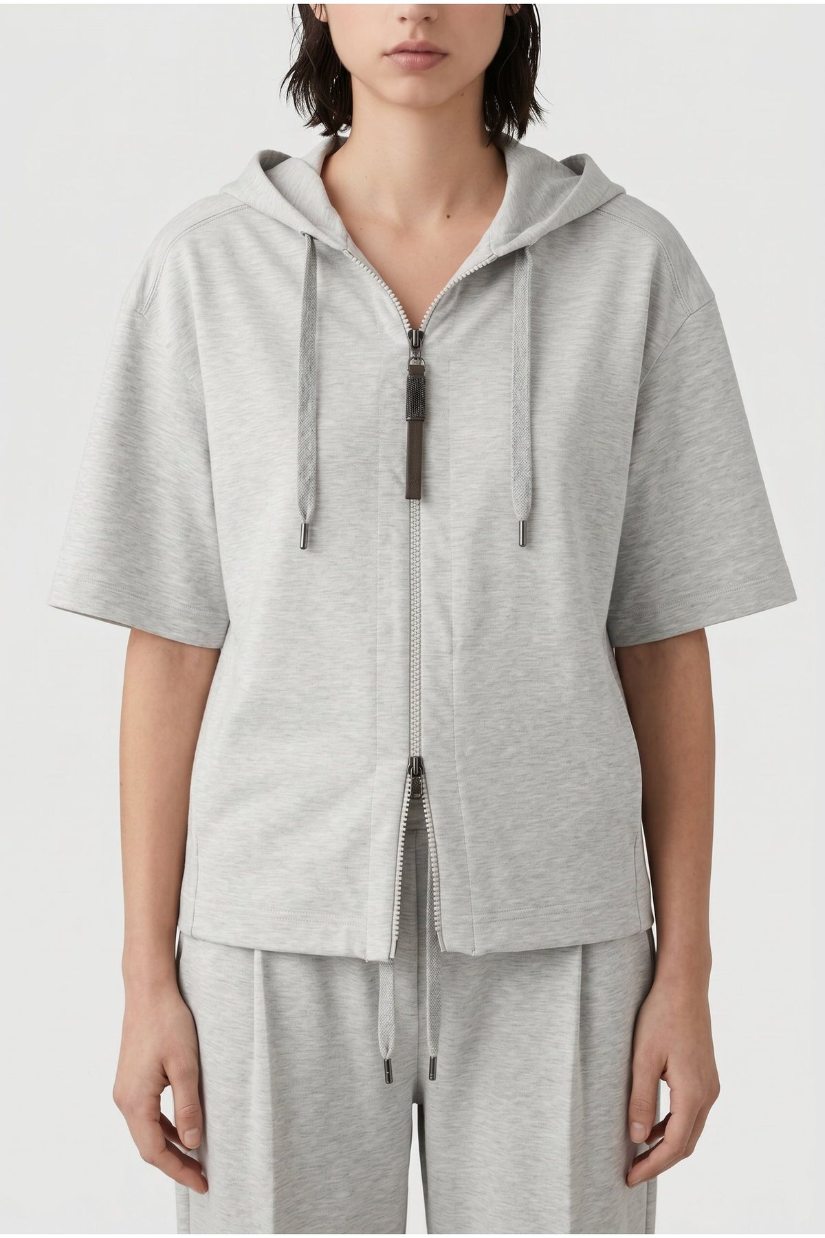 Women's Light Grey Relaxed Hoodie