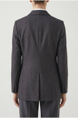 Women's Dark Grey Double Breasted Blazer