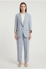 Women's Light Blue Relaxed Suit