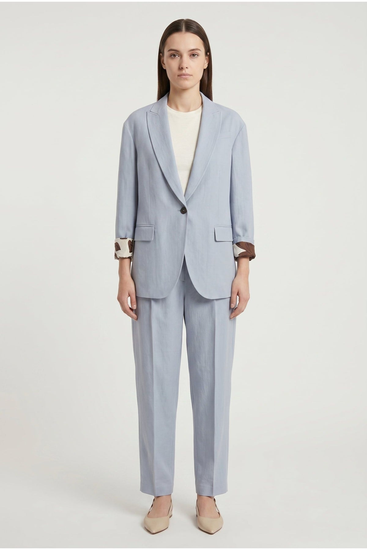 Women's Light Blue Relaxed Suit