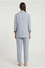 Women's Light Blue Relaxed Suit
