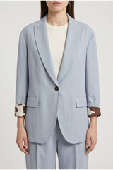 Women's Light Blue Relaxed Suit