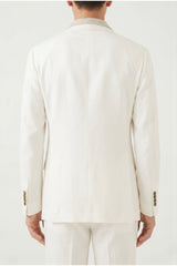 Men's Off White Silk Blazer