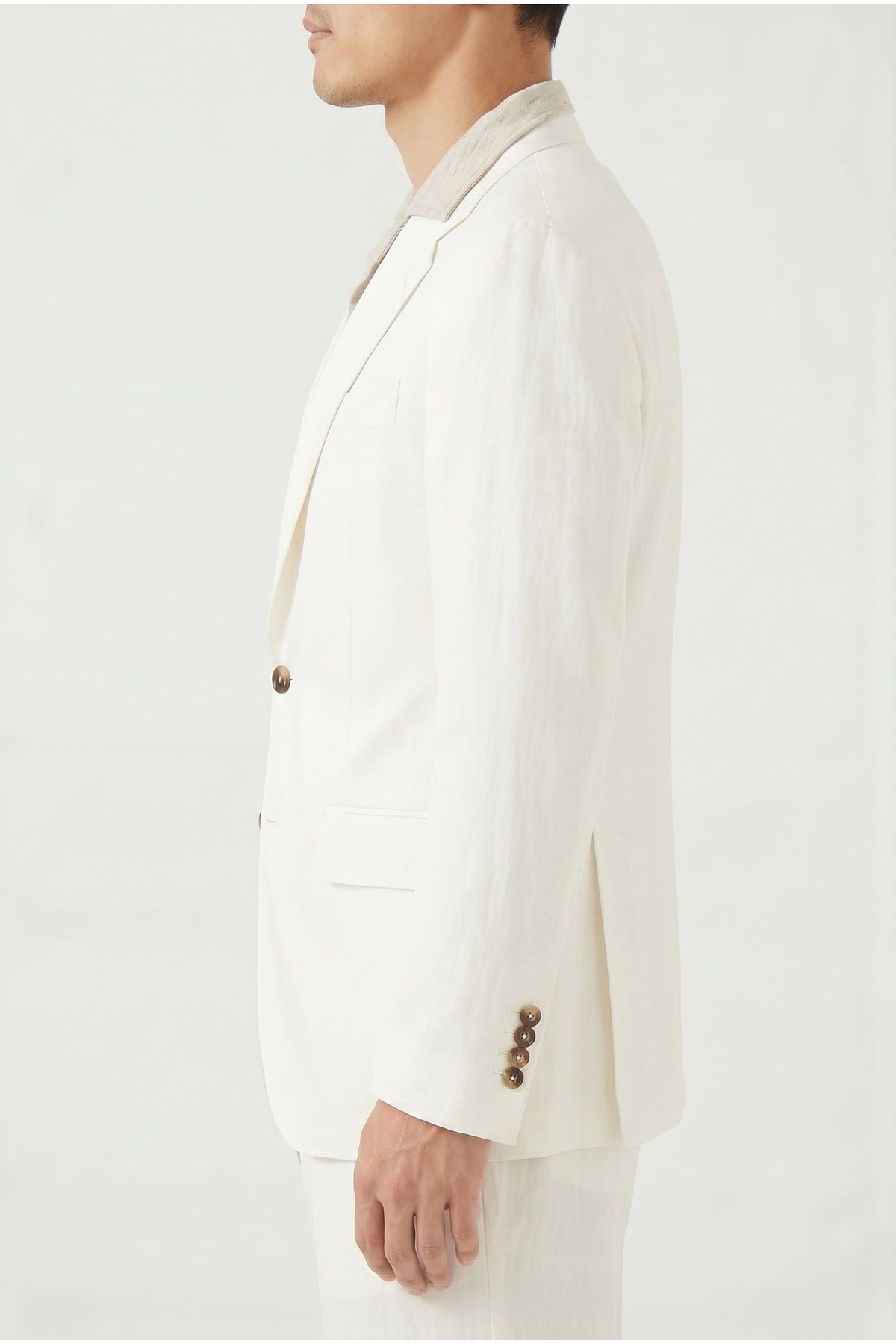 Men's Off White Silk Blazer