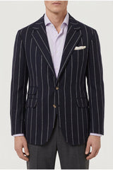 Men's Navy Striped Tailored Blazer