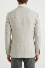 Brunello Cucinelli Men's Light Grey Wool Silk Blazer