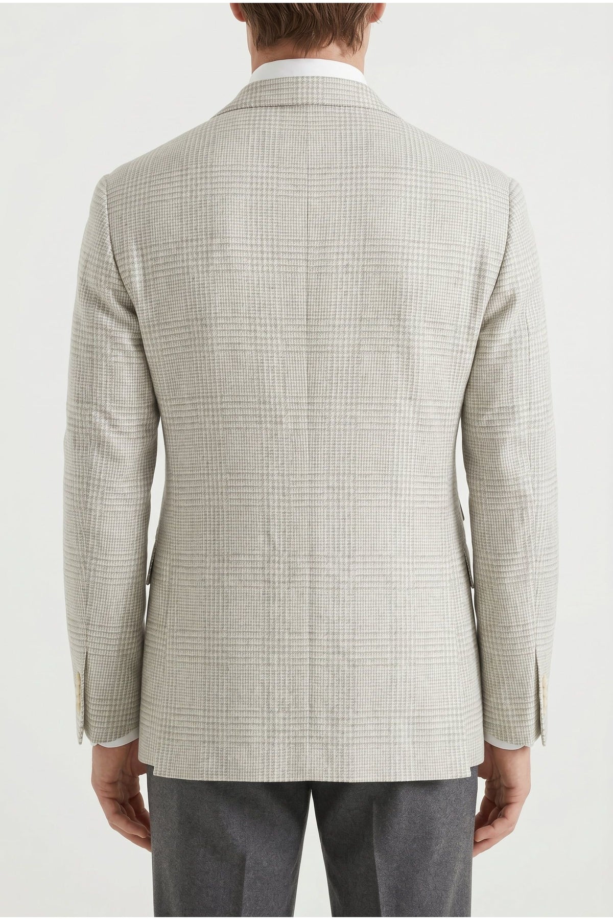Brunello Cucinelli Men's Light Grey Wool Silk Blazer