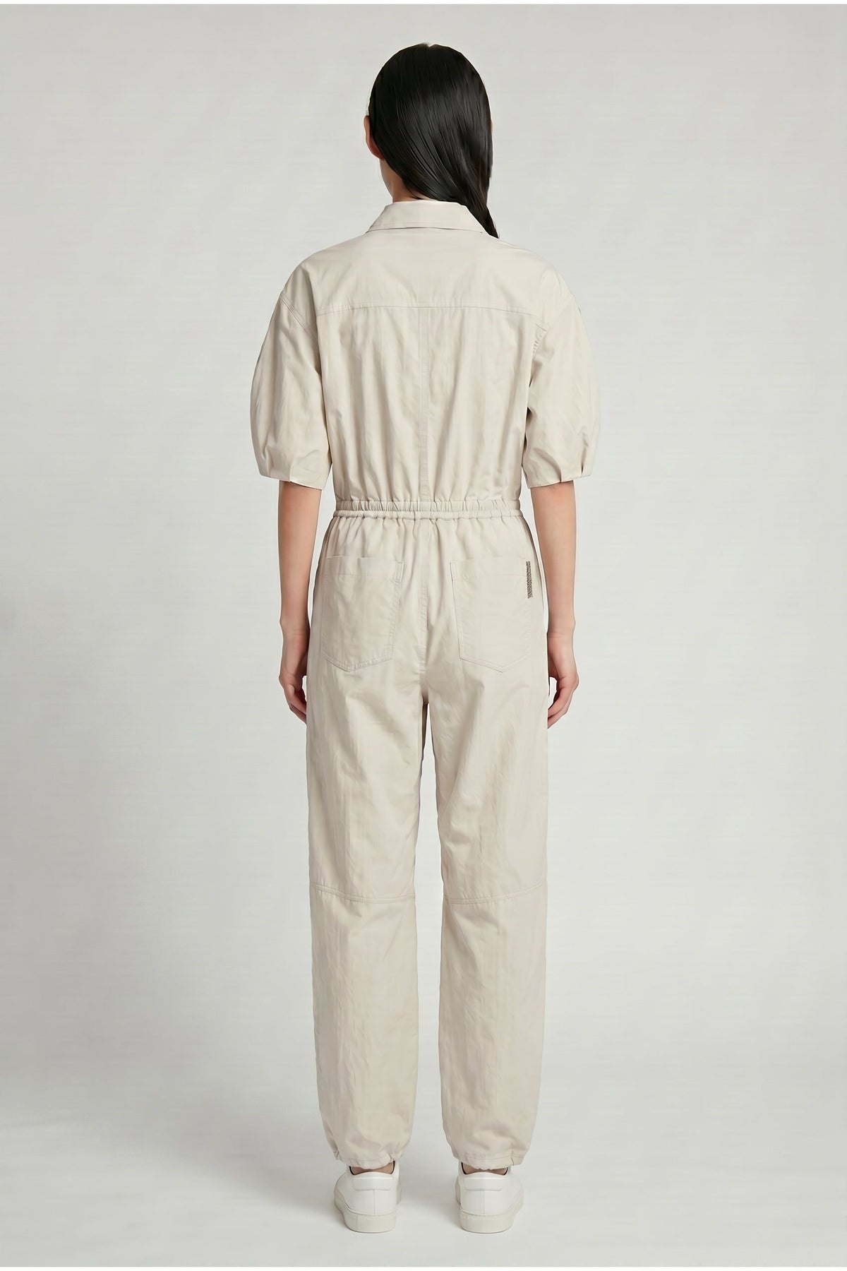 Women's Light Beige Relaxed Jumpsuit