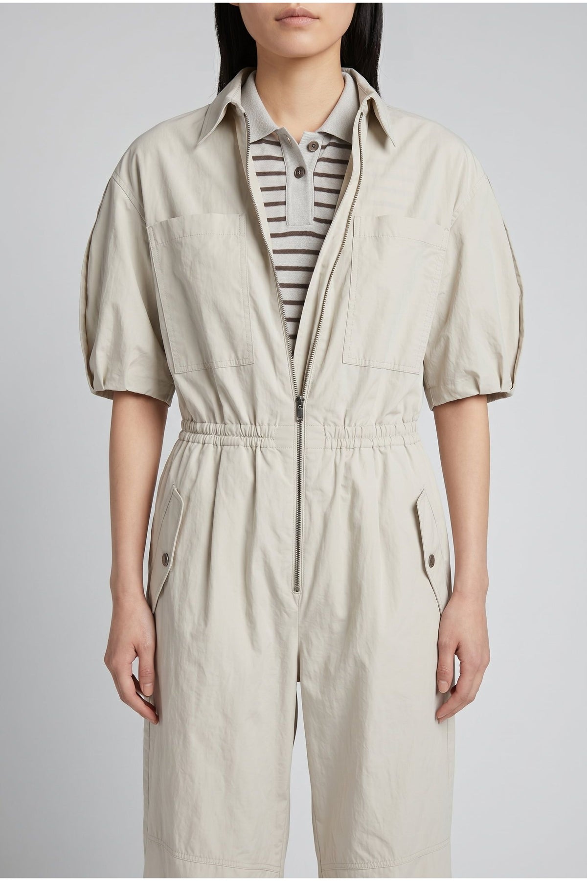 Women's Light Beige Relaxed Jumpsuit