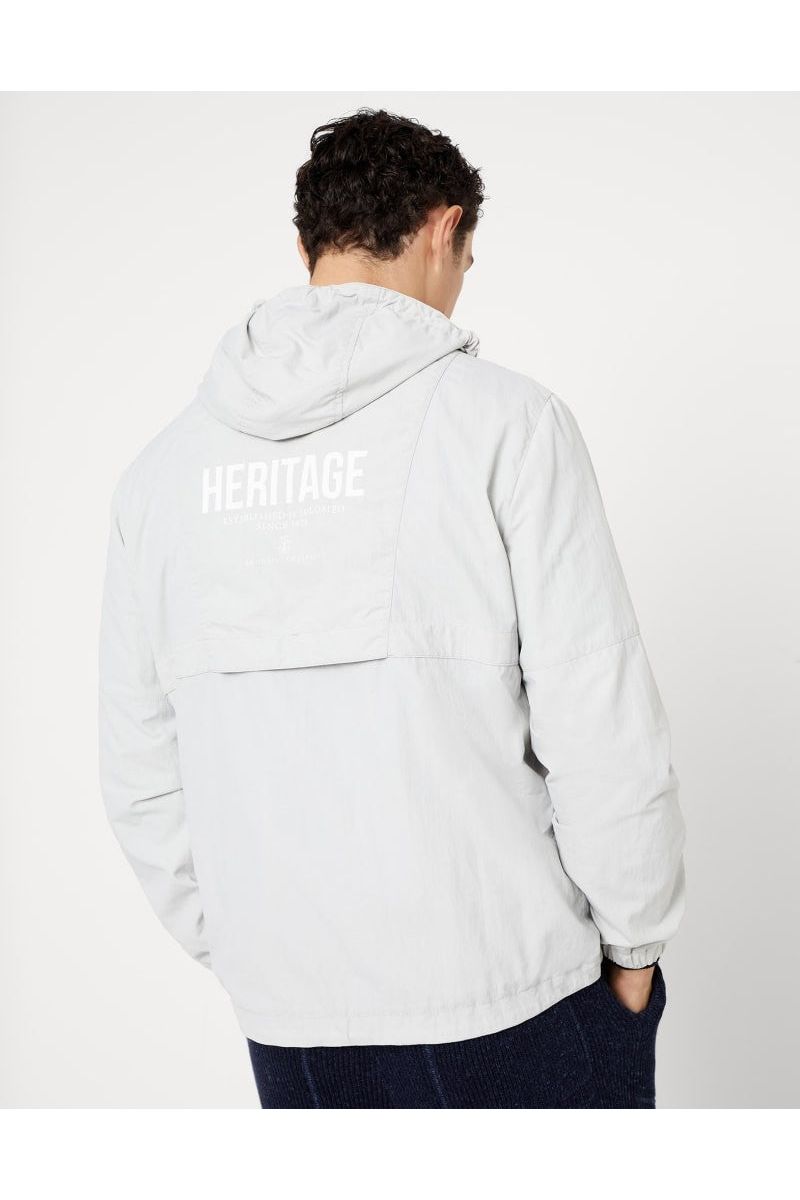 Men's Light Grey Hooded Jacket