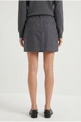 Women's Dark Grey Wool Pleated Skirt