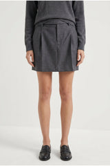 Women's Dark Grey Wool Pleated Skirt