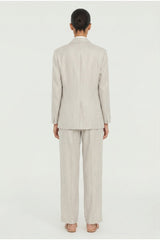 Women's Light Beige Linen Suit
