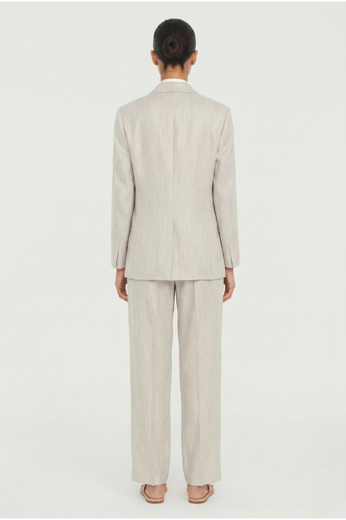 Women's Light Beige Linen Suit