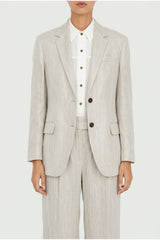 Women's Light Beige Linen Suit
