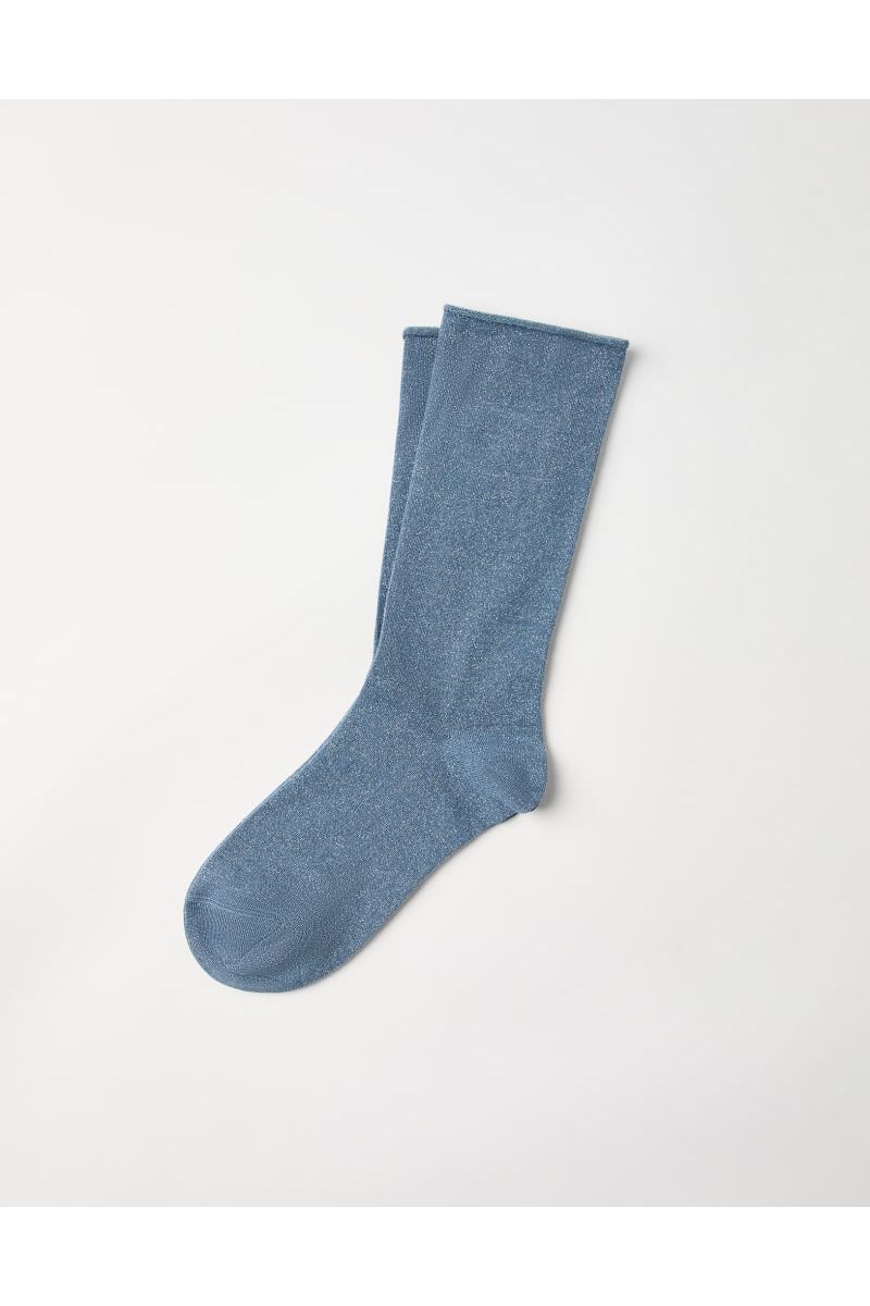 Brunello Cucinelli Women's Light Blue Wool Blend Socks