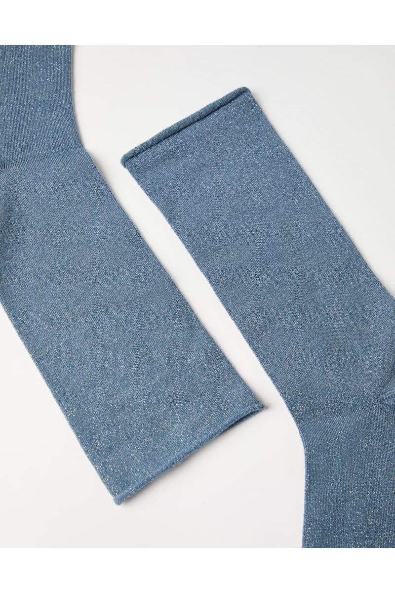 Brunello Cucinelli Women's Light Blue Wool Blend Socks