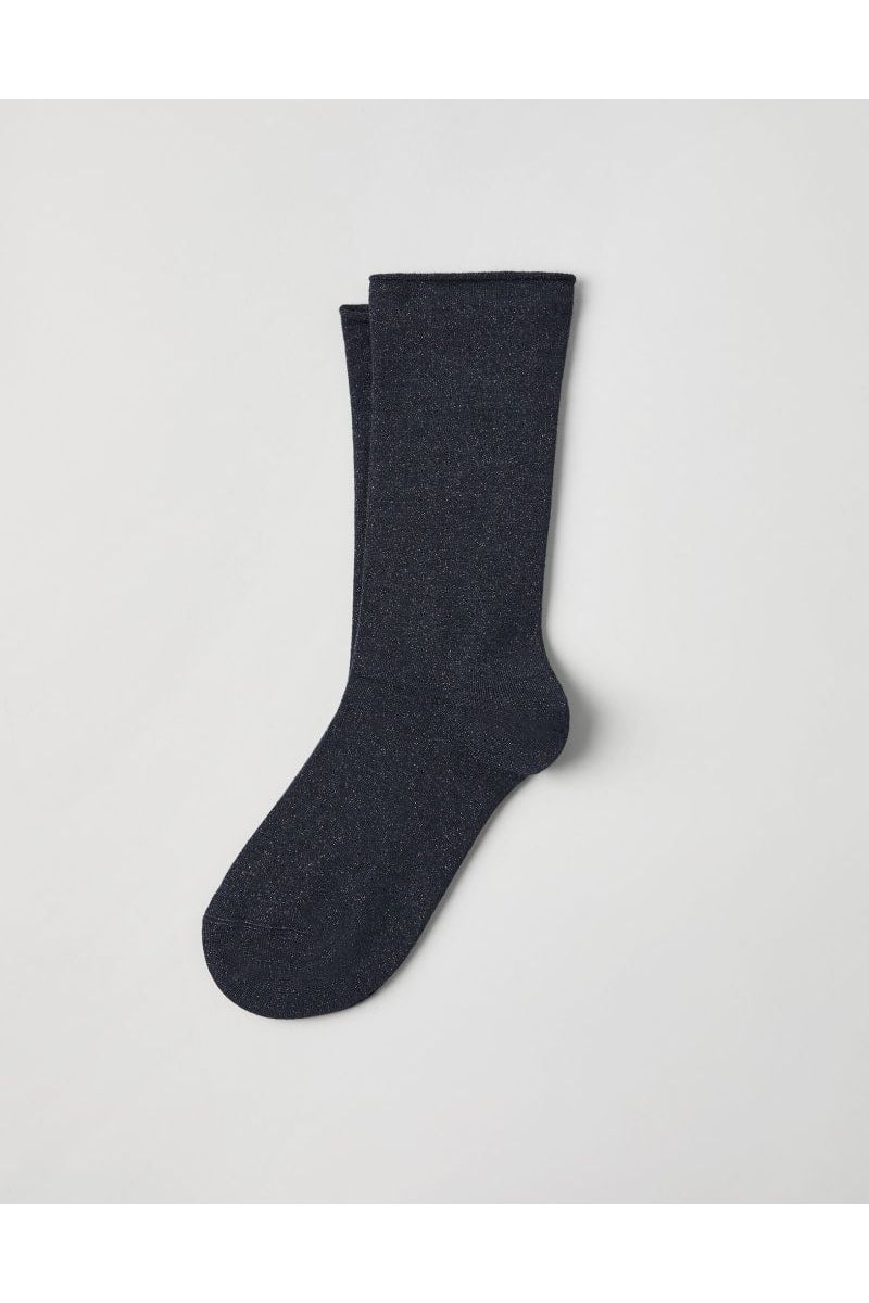 Brunello Cucinelli Women's Dark Blue Wool Blend Socks