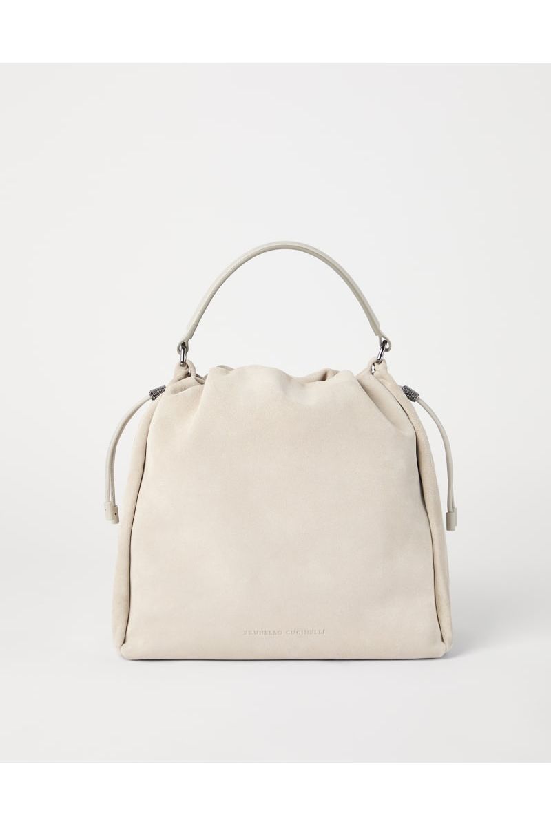 Brunello Cucinelli Women's Light Beige Suede Bag