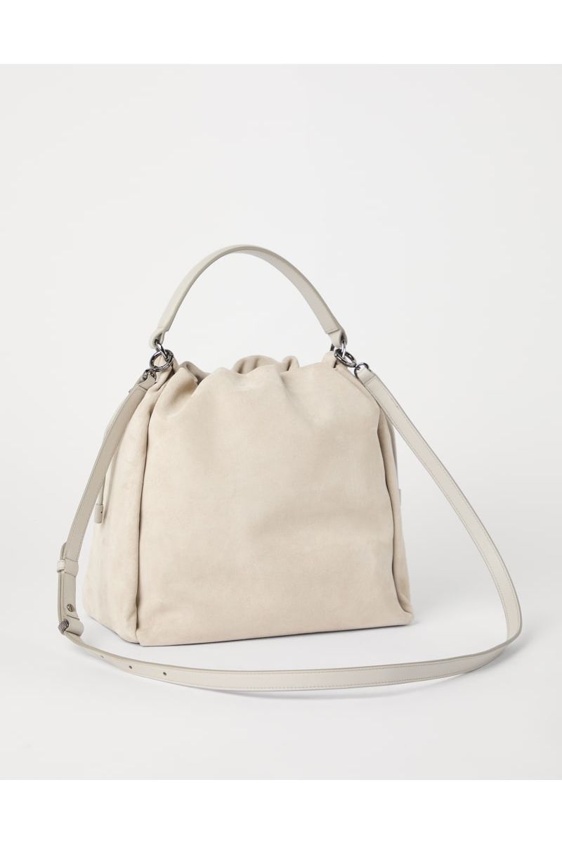 Brunello Cucinelli Women's Light Beige Suede Bag