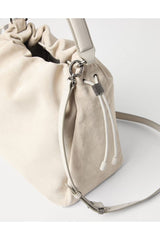 Brunello Cucinelli Women's Light Beige Suede Bag