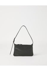 Women's Black Textured Shoulder Bag