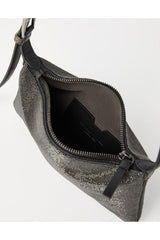 Women's Black Textured Shoulder Bag