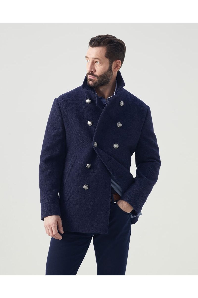 Brunello Cucinelli Men's Denim Wool Double Breasted Jacket
