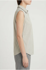 Brunello Cucinelli Women's Light Beige Sleeveless Shirt