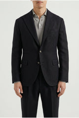 Men's Black Wool Linen Suit