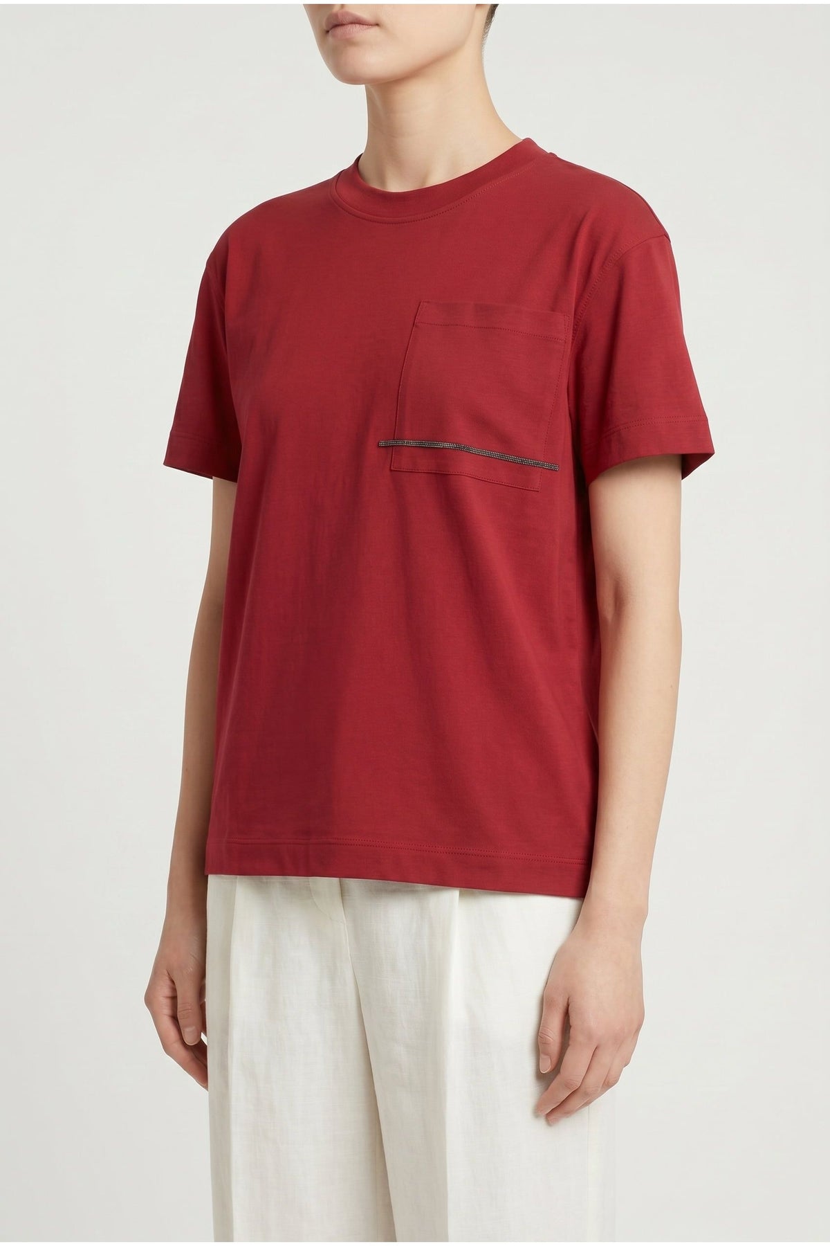 Women's Red Relaxed Cotton Shirt