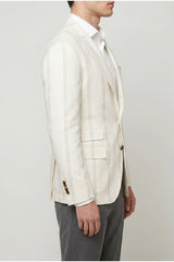 Men's Ivory Linen Wool Tailored Blazer