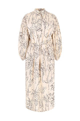 Women's Cream Floral Cotton Dress
