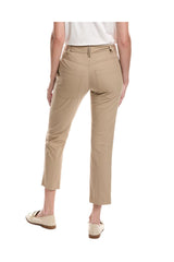 Women's Beige Cropped Cotton Trousers