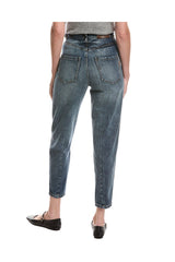 Women's Medium Blue Denim Tapered Trousers