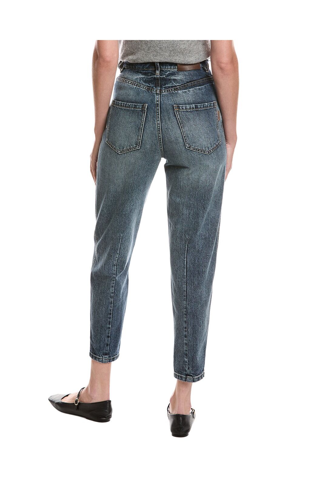 Women's Medium Blue Denim Tapered Trousers