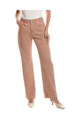 Women's Light Brown Straight Trousers